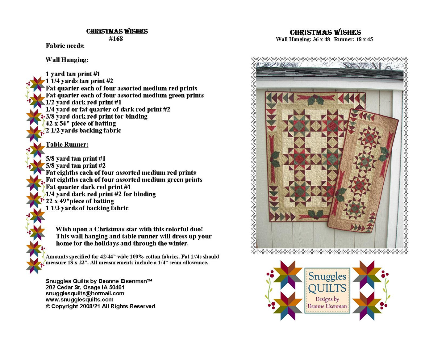 Christmas Wishes Quilt Pattern - PDF