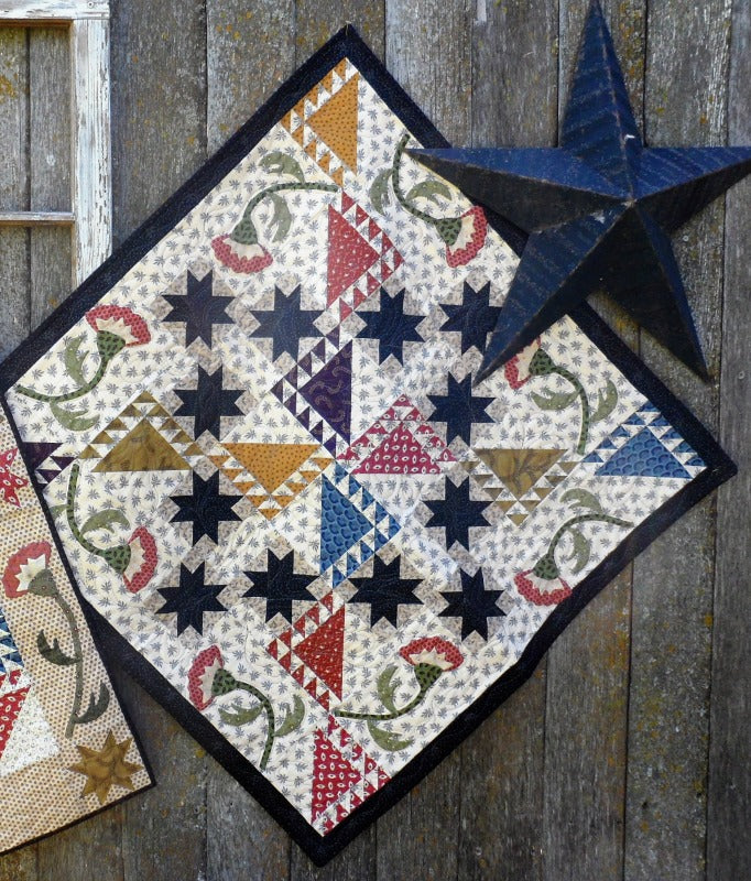 Scrappy applique table runner and topper quilt pattern