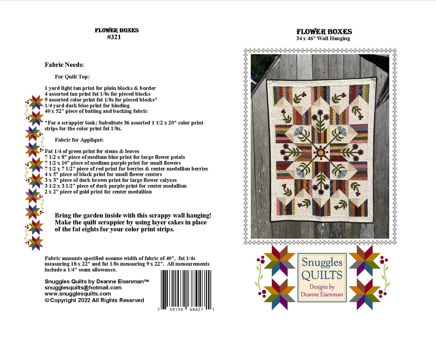 Flower Boxes Quilt Pattern