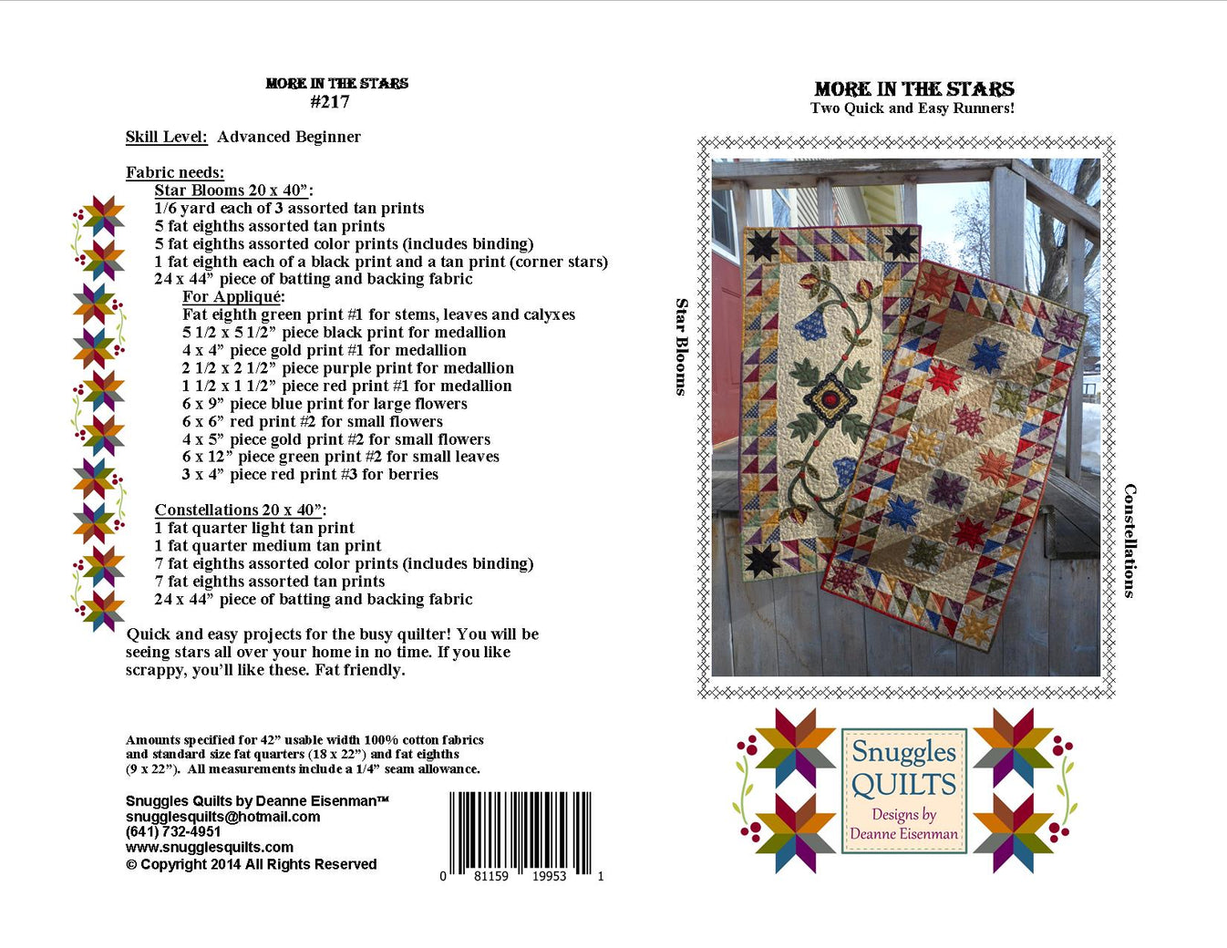 More in the Stars Quilt Pattern – Snuggles Quilts