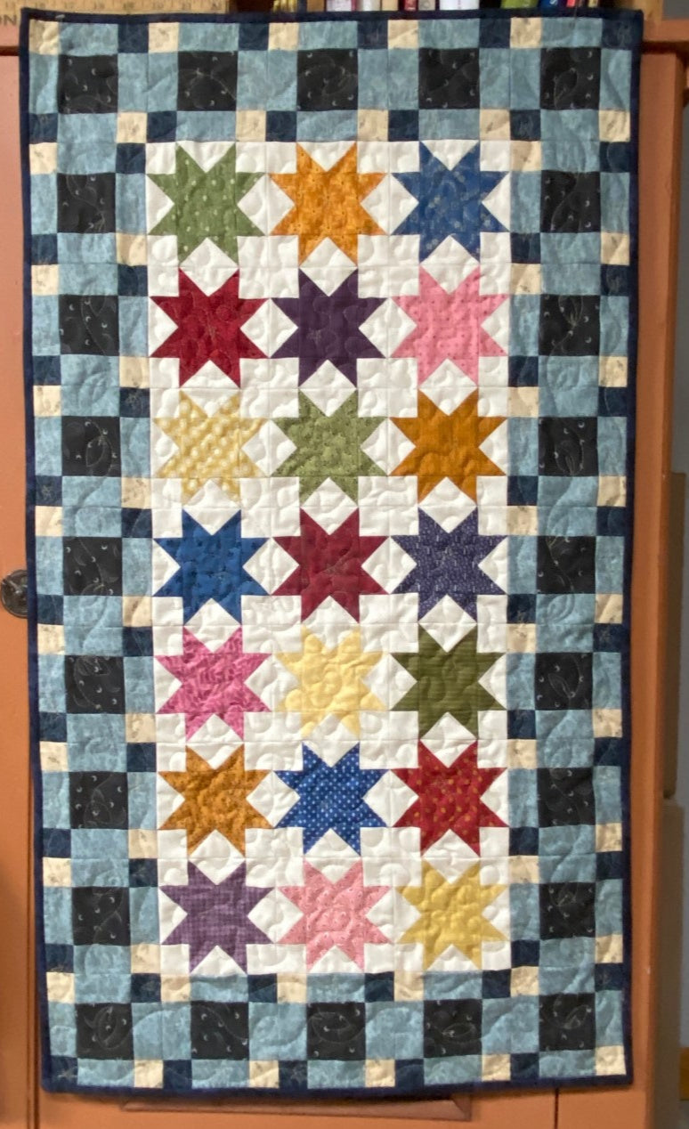 Central Park scrappy table runner pattern designed by Deanne Eisenman for Snuggles Quilts
