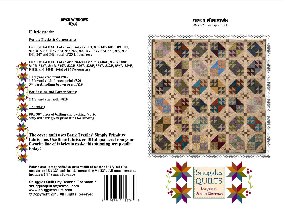 Open Windows Quilt Pattern - PDF – Snuggles Quilts