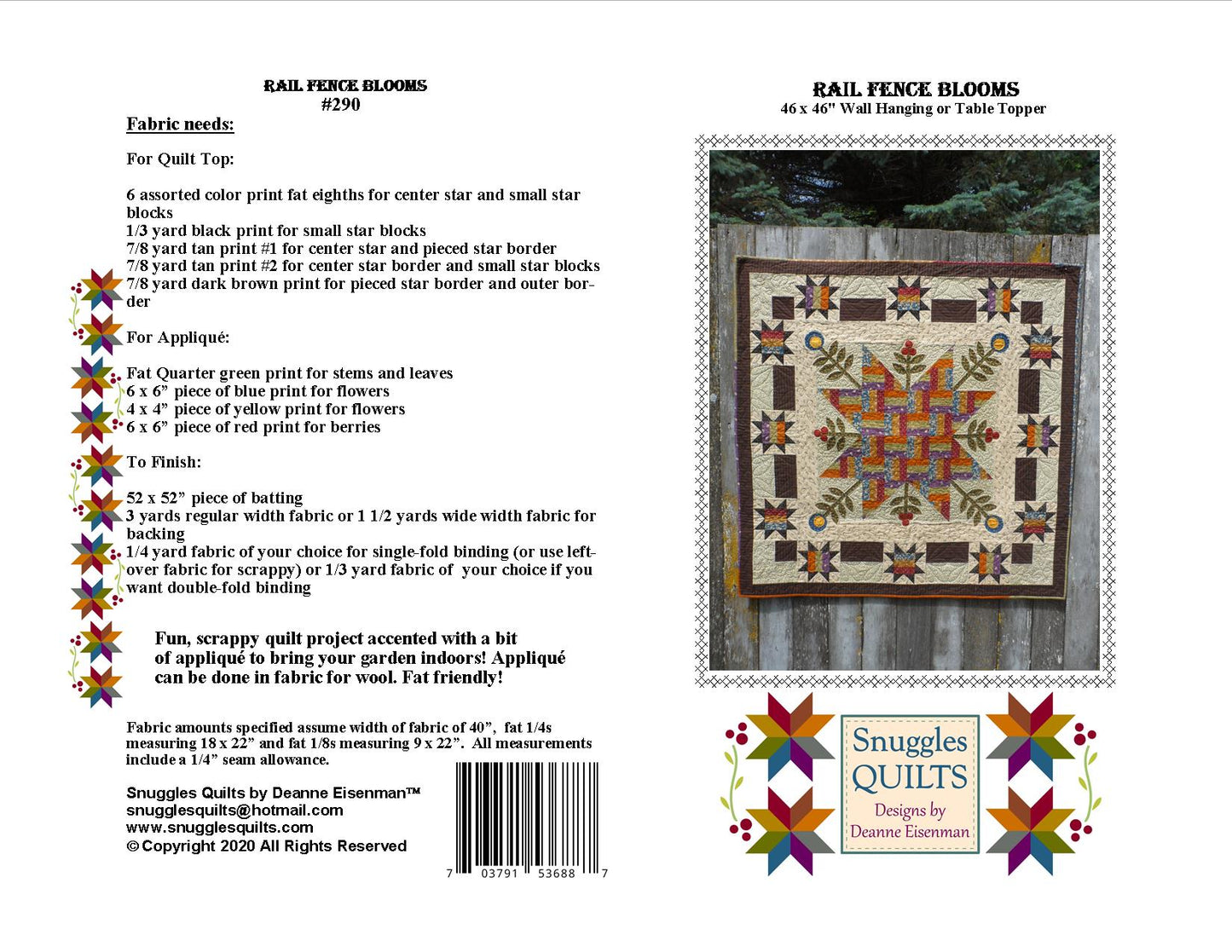 Rail Fence Blooms Quilt Pattern – Snuggles Quilts
