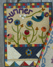 Load image into Gallery viewer, Wool applique on fabric seasonal wall hanging - Summer