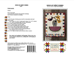 Snugg-let Sweet Summer - Mini Wool Applique Pattern - PDF