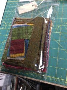 fabric and wool kit for mini Snugg-let wool applique pattern