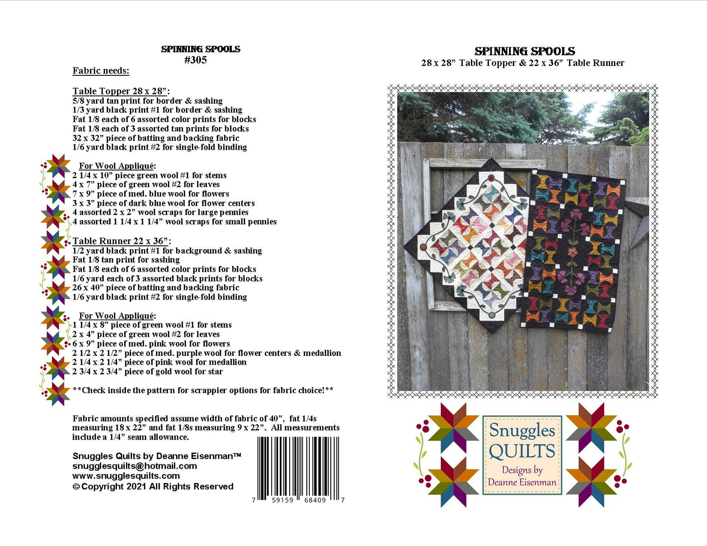 Spinning Spools Quilt Pattern - PDF