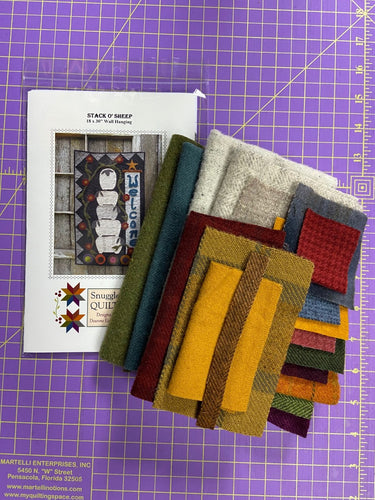 Stack O' Sheep Wool Applique  - Wool Only Kit