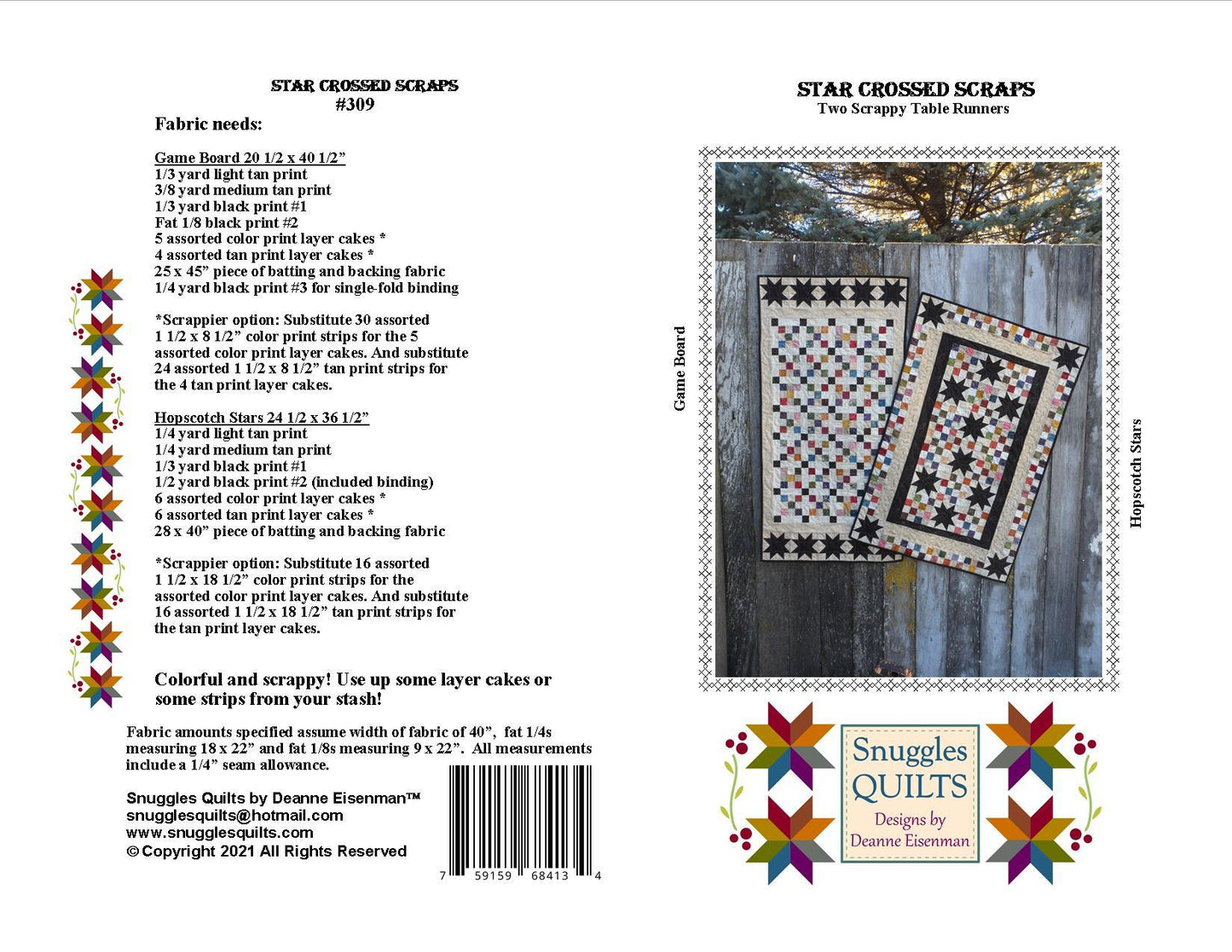 Star Crossed Scraps Quilt Pattern - PDF