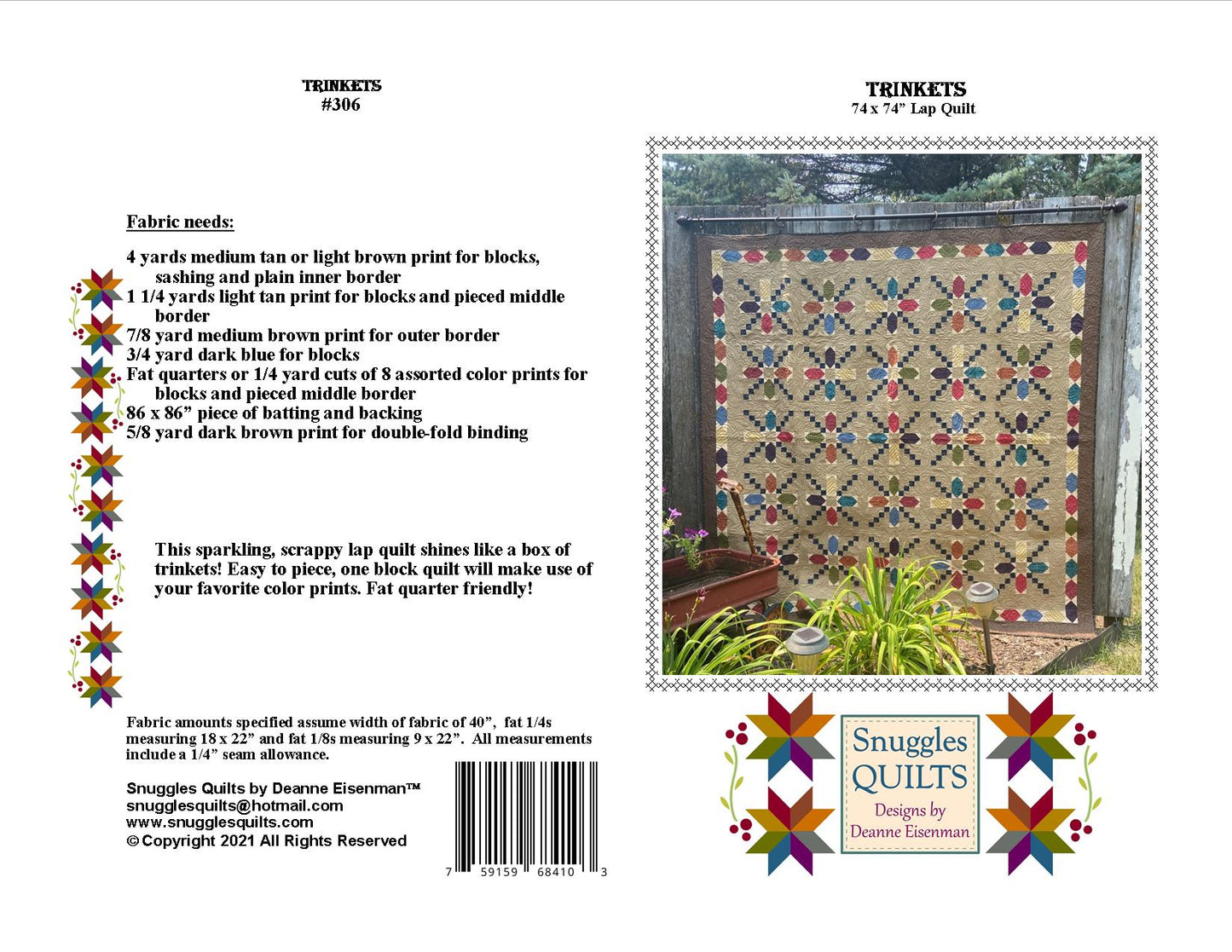 Trinkets Quilt Pattern - PDF