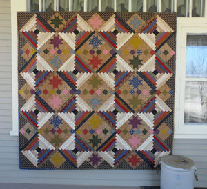 scrappy lap quilt on point setting fat quarter friendly